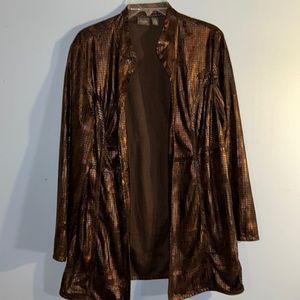 Chicos travelers brown metallic look blazer size size large (2)